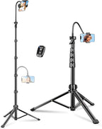 86" Tripod for iPhone, Stable & Tall Phone Tripod with Remote and Flexible Gooseneck for Video Recording/Watching/Cooking/Fitness/Vlogging