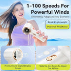 Portable Fan For Travel Mini: Small Pocket Handheld Personal Rechargeable Battery Operated USB High Speed Keeping Cool In Hot Weather Summer Beach For Women (white)