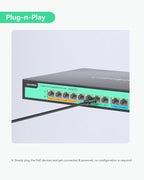 LINOVISION 8 Ports Full Gigabit PoE++ Switch, Built-in 120W Power with 4 BT 90W Ports & 4 at 30W Ports, Sufficient for All IEEE 802.3 af/at/bt Devices Including PTZ Cameras, AP, PoE Light...