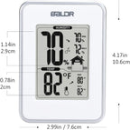 BALDR Digital Thermometer Hygrometer Monitor Indoor Temperature & Humidity Gauge, Min, Max, and Trend Indicator, White