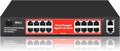 STEAMEMO 16 Port Gigabit PoE Switch, Smart Managed Gigabit Ethernet Switch, 16 PoE+ Ports@240W, Plug and Play, Vlan, Fanless, Desktop or Rackmount, Overload Protection w/ Port