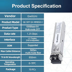 10Pcs 1.25G SFP Multi Mode Fiber Module Network Transceiver, SX MM 850nm 500m, Duplex LC Interface for Switch, Router, Firewall, Network Card, Media Converter etc