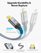 Highwings Long 8K Fiber Optic HDMI Cable 50 FT, 2.1 Unidirectional 48Gbps High-Speed Slim HDMI Braided Cord 8K60Hz 4K120Hz HDR/eARC HDCP 2.2/3D Compatible for PS5 and DVD Player