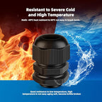 Cable Gland 12 Pack 3/4" NPT Waterproof Adjustable Connector Strain Relief Cord Connectors Joints Nylon with Gaskets…