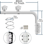 WiTi Heavy Duty Dual Mount 40CM Arm Bracket for Cameras,Long Pole with 2 Mounts for CCTV Security Surveillance System,Project and Home Solution for Indoor and Outdoor