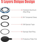 AGVEE 3+3 6 Pack for iPhone 12 Pro/12/12 Mini/11 Pro Max/11 Pro/11 - Bling Diamond & Glitter Metal Ring 9H Tempered HD Glass Camera Protector