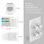 VCE UL Listed 10Gbps Cat6 Keystone Jack Insert 25-Pack, 90 Degree Punch Down RJ45 Keystone Jack Adapter Slim Profile for Patch Panel and Wall Plate