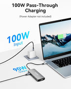 USB C to USB C Hub 10Gbps, 3 USB 3.2 Gen 2 Ports, 4K@60Hz HDMI, 100W PD, 2 USB 3.0 & SD/TF Card Reader, USBC Splitter Multiport Adapter for MacBook Pro/Air, iMac, iPad Pro(Not Support Type-C Monitor)