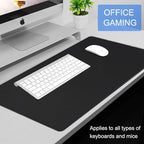 Large Gaming Mouse Pad, 31.5x15.7 inch Large Extended Computer Keyboard Mouse Mat, Water Resist Non-Slip Mousepad Rubber Base Long XXL Desk Mouse Pad for Work & Gaming, Office & Home, Black