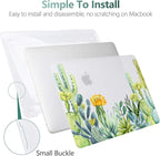 Batianda Case for MacBook Air 13 Inch M1 2020 2019 2018 Release Model A2337 A2179 A1932 with Retina & Touch ID, Plastic Hard Shell Cover with Match Keyboard Cover & Screen Protector,Plants & Cactus