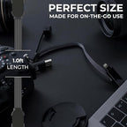 Rolling Square inCharge XL 6-in-1 Multi Charging Cable, Portable USB and USB-C Cable with 100W Ultra-Fast Charging Power, 1 Ft/0.3m, Urban Black