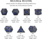 RULE DICE D&D Metal Dice Set, 7 die Metal DND Polyhedral Dice Sets with Gift Metal D and D Dice Box, for Dungeons and Dragons Dice Set and Other Role Playing TMG Games(Sapphire Blue)