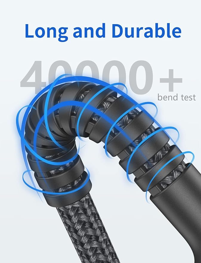 USBC to USBC Cable 10FT, 2Pack USB C Charger Cable, Long Type C Fast Charging Cable Nylon Braided USB-C Charger Cord Compatible with iPhone 16/15/Pro/Plus/Pro Max/Samsung Galaxy S23/LG/Switch