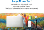 Gaming Mouse Pad, Large Non-Slip Rubber Base Mousepad, Keyboard Mouse Mat, Desk Pad with Stitched Edges, 31.5x11.8inch, Fox