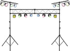 S AFSTAR DJ Light Stand, 14 FT Heavy Duty Metal Lighting Truss System W/Adjustable T Bars, 32 Mounting Points & Triangle Foot, Portable Truss DJ for Audio Stage, 220 Lbs Load (Lights Not Included)