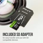 PNY 64GB Elite-X Class 10 U3 V30 microSDXC Flash Memory Card 2-Pack - 100MB/s, Class 10, U3, V30, A1, 4K UHD, Full HD, UHS-I, Micro SD