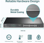 TP-Link TL-SG1218MP 16 Port Gigabit PoE Switch 16 PoE+ Ports @250W, w/ 2 Uplink Gigabit Ports + 2 Combo SFP Slots Plug & Play Sturdy Metal Rack-mountable