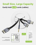 in Wall Cable Management Kit, Slim TV Wire Hider Kit for Wall Mounted TV, 2 Pcs Pass Through with Hole Saw for Network, HDMI, Speaker Cables, Coaxial, White