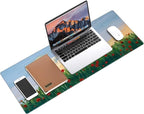 Galdas Gaming Mouse Pad XXL XL Large Long Extended Big Mousepad Non-Slip Rubber Keyboard Mouse Pad with Stitched Edges for Laptop Home Office (31.5x11.8x0.08 Inch) … (Cure Red Flower)
