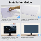 23-24 Inch Blue Light Filter for Computer Monitor, Computer Screen Blue Light Blocker Panel for 23, 23.6, 23.8, 24 Inch Diagonal Widescreen Desktop PC iMac Monitor, HD Not Anti-Glare