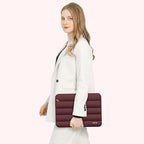 MOSISO 15-15.6 inch Laptop Case, 16 inch Puffy Laptop Sleeve Compatible with MacBook Pro 16, HP Dell ASUS Acer Toshiba Lenovo Notebook Computer, Polyester Horizontal Bag with Small Case, Wine Red