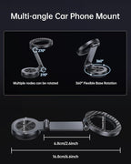 SYNCWIRE for MagSafe Car Mount - [360° Rotation] Magnetic Phone Holder for Car, Adjustable Metal Arm, Car Magnet Phone Mount for Dashboard, Car Accessories Fit iPhone 16 15 14 13 Pro Max &All Phones