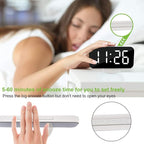 SZELAM Digital Clock Large Display, LED Electric Alarm Clocks Mirror Surface for Makeup with Diming Mode, 3 Levels Brightness, Dual USB Ports Modern Decoration for Home Bedroom Decor-White (001)