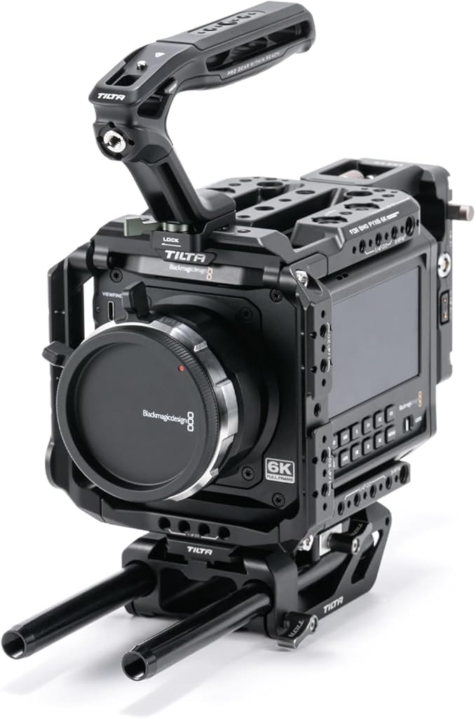 Tilta Camera Cage Pro Kit V-Mount Compatible with Blackmagic Pyxis 6K/12K| Full Cage, Top Handle, V-Mount Battery Plate, Side Plate, Bottom Plate, Universal 15mm Baseplate w/Rods, and Mini Tool
