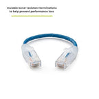 TRUECABLE Cat6 Component Rated Patch Cable, Unshielded (U/UTP), 6in, Blue, 28AWG Solid Copper, Snagless 10G High-Speed Ethernet Cable, PoE++ 4PPoE 100W, UL Listed, RoHS-3, 1 Pack