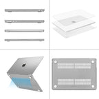 MOSISO Compatible with MacBook Air 13 inch Case 2025 2024 2023 2022 M4 A3240 M3 A3113 M2 A2681, Plastic Hard Shell&Keyboard Cover&Screen Film&Type C for MacBook Air 13.6 inch Case, Frost
