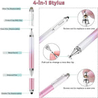 Penyeah Stylus Pens (4 in 1), Universal Phone/Tablet Stylus for iPhone/iPad/Pro/Mini/Android/Samsung/Fire and All Capacitive Touch Screens - Dream Pink