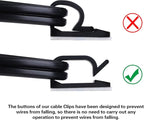 XHF 5/8” Adhesive Cord Clips White 60pcs, Cable Management Staples for Under Desk, Car, Wall, TV, PC, Ethernet