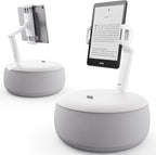 SAIJI Kindle Holder Pillow, Tablet Holder Compatible with 4.7-15.6” Kindle, Phone, Ipad, 360° Adjustable Tablet Stand for Bed with Flexible Dual Axis Arm & Microbead Cushion (Gray)
