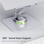 acer Laptop Stand for Desk - with 360 Swivel Base, Rotating Laptop Riser for Desk, Adjustable Computer Stand for Laptops, Ergonomic Riser Holder Foldable, Portable MacBook Pro Air (10-16") - Silver