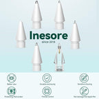 Inesore 6 Styles Replacement Tips for Apple Pencil Pro,Multiple Options Metal Durable Nibs Accessories for Apple Pencil Pro/2nd Generation/1st Gen/USB-C (6 Pack)