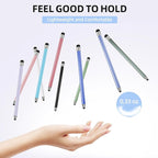 Stylus Pen for Touchscreen 10Pcs, 2-in-1 High Sensitivity & Precision Stylists pens, Stylus Pen for iPad/iPhone/Samsung/Android Tablets and Universal Capacitive Touch Screen (Pink)