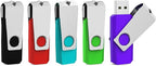 Aiibe 32GB Flash Drive 3.0 5 Pack USB 3.0 Flash Drive 32 GB Thumb Drive Swivel USB Memory Stick USB Drives 3.0 (32G, 5 Mixed Colors: Black Red Cyan Green Purple)
