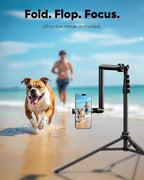 TODI 86" Tripod for iPhone, Phone Tripod Stand with Flexible Arm & Selfie Stick Remote, Extra-Length Legs Cell Phone Stand for Video Recroding, Compatible with iPhone Android, Camera