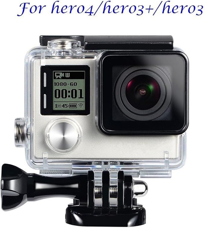Suptig Replacement Waterproof Case Protective Housing for GoPro Hero 4, Hero 3+, Hero 3 Accessories Action Camera for Underwater Use - Water Resistant up to 147ft (45m)