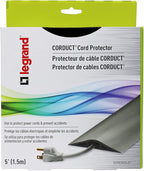 C2G Wiremold Floor Cord Management Kit, Corduct, Cord Protector, Wire Organizer and Hider, Rubber Cable Cover and Concealer, Gray, 5 Feet, CDG-5
