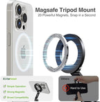 elitehood Magnetic Phone Tripod Mount for Magsafe, Aluminum iPhone Tripod Mount Adapter with 1/4” Screw, Cold Shoe Phone Holder for Camera, Compatible with iPhone 16/15/14/13 Series