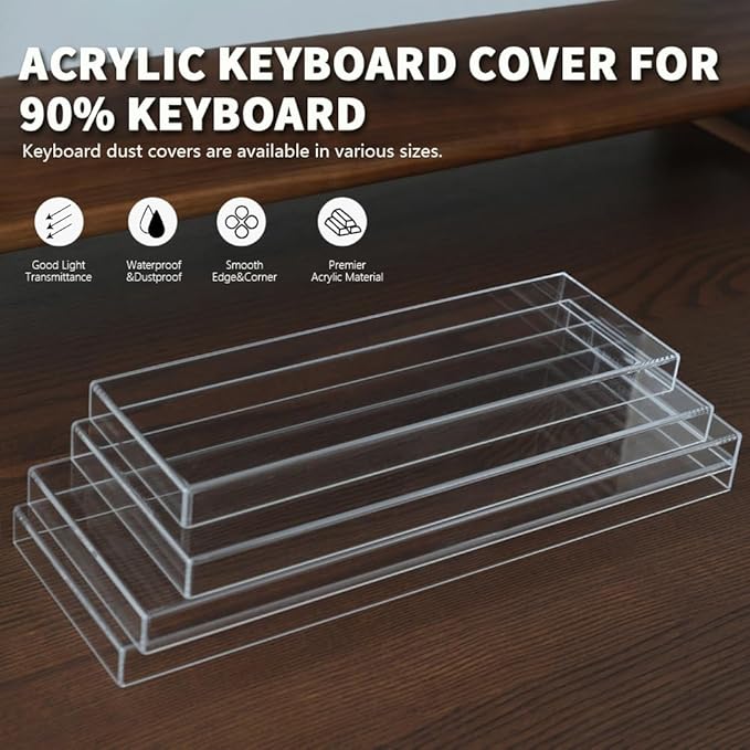 Acrylic Keyboard Dust Cover,60/61/64 Keys Transparent Mechanical Keyboard Protective Cover,Compatible with Computer Gaming Keyboards (11.5''x4.02''x0.87'')