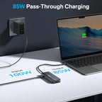 ACASIS USB C Docking Station Dual Monitors,8-in-1 Laptop Docking Station with Dual HDMI +VGA +2 * 5G USB-A/C+3.5MM Audio+PD100W, USB C HUB multiport Adapter for Dell/HP/Lenovo ThinkPad（Gray）