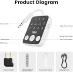1Mii Bluetooth 5.3 Transmitter Receiver 2-in-1, aptX Adaptive & Low Latency Wireless Audio Adapter for Airplane, Dual Link 2 Devices, 25H Playtime, 3.5mm AUX for TV/Car/Home Stereo/Gym -White