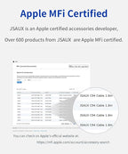 JSAUX Apple MFi Certified Lightning Cable 4ft, iPhone Charger Cable Nylon Braided Heavy Duty, Upgraded C89 USB Lightning Cord for iPhone 11 Xs Max X XR 8 7 6s 6 Plus SE 5 5s, iPad, iPod-Blue
