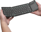 Nillkin Foldable Keyboard with Touchpad, Bluetooth Keyboard with Number Pad, Full Size Keys, Large Trackpad Small Travel Portable Keyboards for iPad Laptop PC Tablets -Black