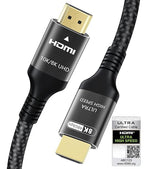 Certified 10K 8K HDMI 2.1 Cable 16.4 FT, 48Gbps Ultra High Speed HDMI Cable with Ethernet 4K 240Hz 165Hz 144Hz 120Hz 8K60Hz eARC HDCP2.3 HDR10+ PC Laptop TV Monitor Projector