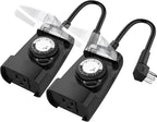 G-Homa 24 Hour Mechanical Outdoor Timer Outlet, Outdoor Timer for Lights, 3-Prong Outdoor Light Timer Waterproof for Home and Garden 15A 1/2HP Heavy Duty, CSA Listed [2 Packs]