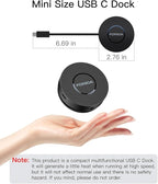 Mini USB C Docking Station Dual HDMI Monitor FORIDA USB C to USB Dock Hub with Gigabit Ethernet 100W Power Delivery Micro SD Card Reader for MacBook/Dell/HP/Lenovo ThinkPad/Surface (Black)