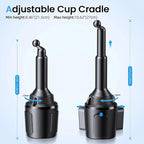 APPS2Car Car Cup Phone Holder Wireless Charger with QC 3.0 Adapter, 15 Watt Qi Fast Charging, Compatible with iPhone 11/12/13/14/15/16/Pro/Max/Plus and Universal All Models Phone Holder